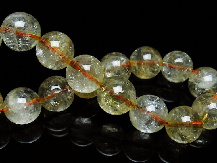 虹入り シトリン ブレスレット 12mm [T366-13071] 2枚目