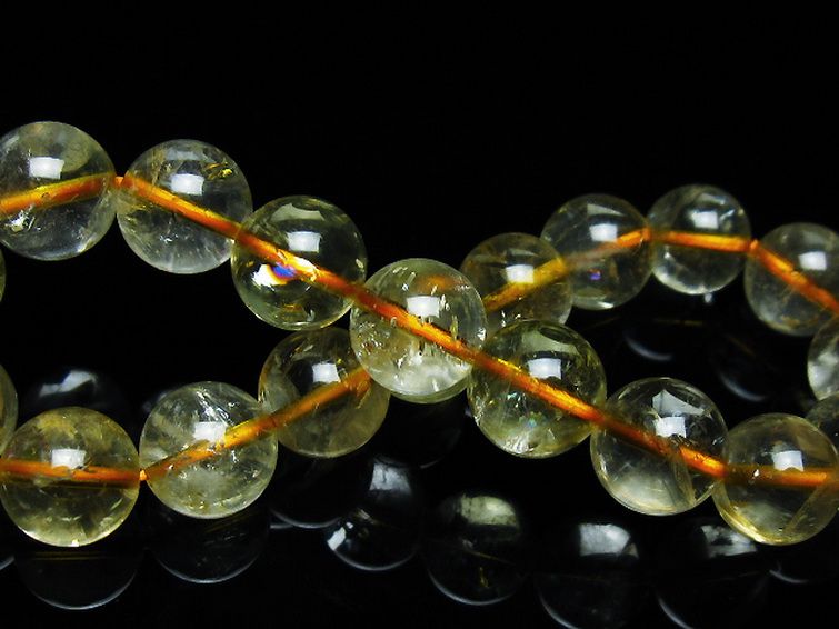 虹入り シトリン ブレスレット 11mm [t366-13072] 2枚目