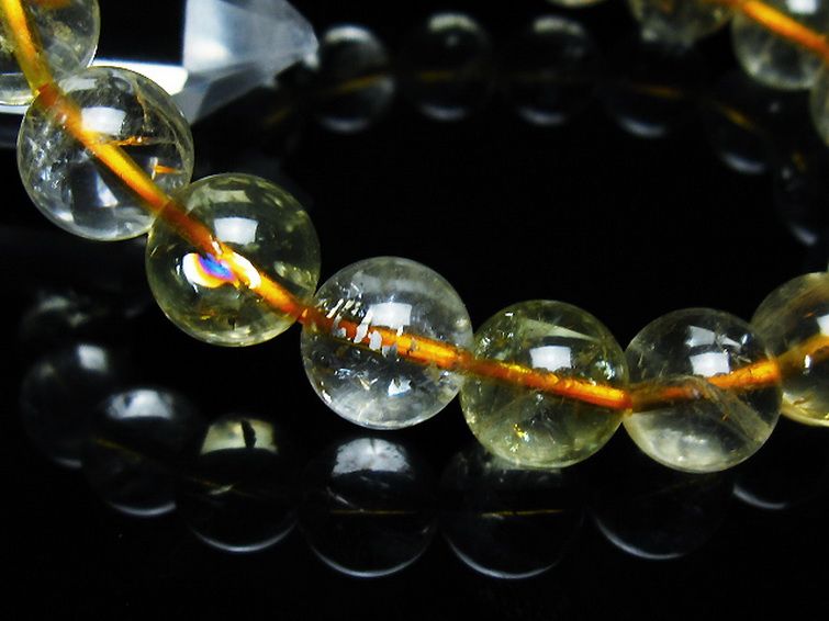 虹入り シトリン ブレスレット 11mm [t366-13072] 3枚目
