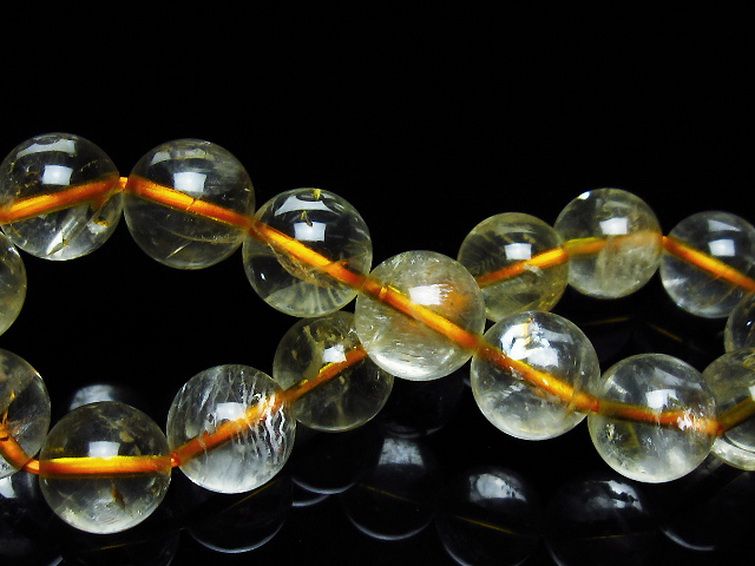 虹入り シトリン ブレスレット 12mm [T366-13091] 2枚目