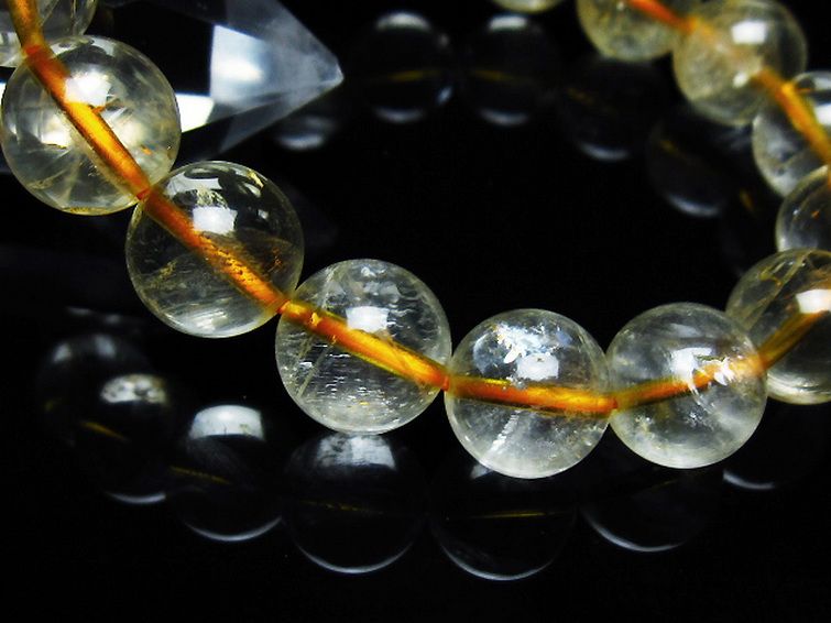 虹入り シトリン ブレスレット 12mm [T366-13091] 3枚目