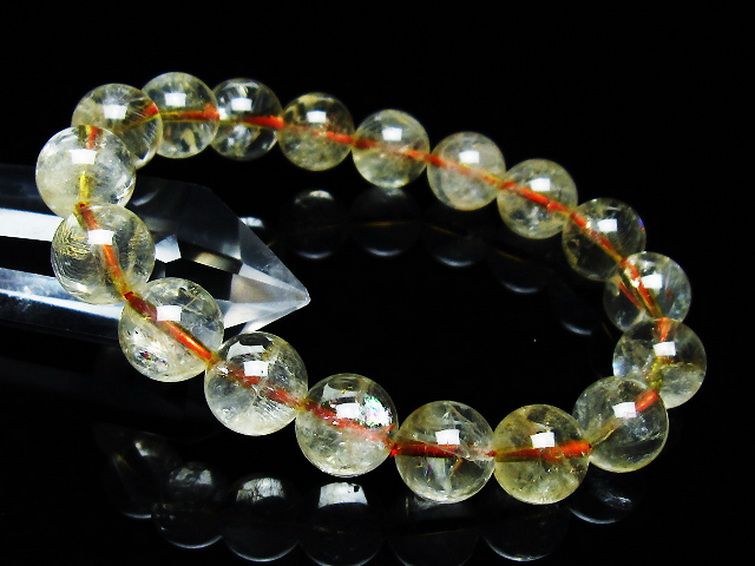 虹入り シトリン ブレスレット 12mm [T366-13096] 1枚目