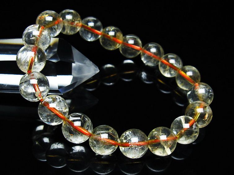 虹入り シトリン ブレスレット 11mm [t366-13160] 1枚目