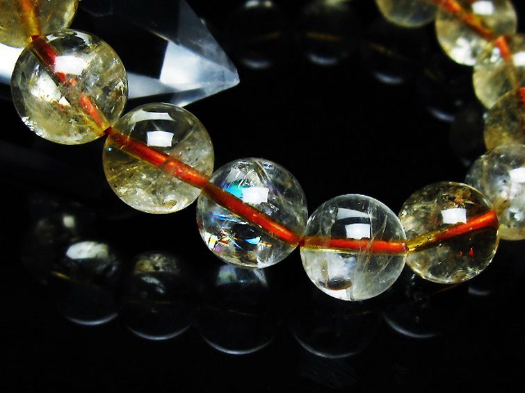 虹入り シトリン ブレスレット 12mm [T366-13167] 3枚目