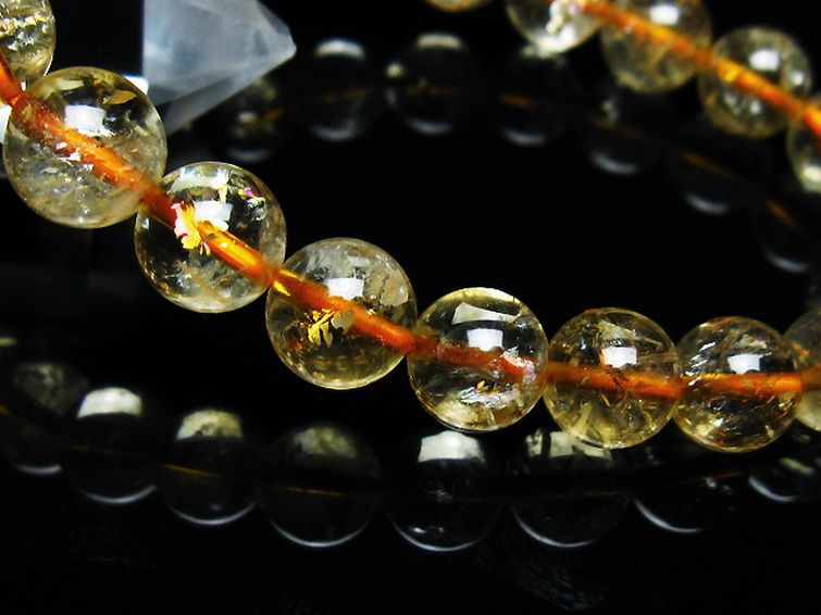 虹入り シトリン ブレスレット 9mm [T366-13197] 3枚目