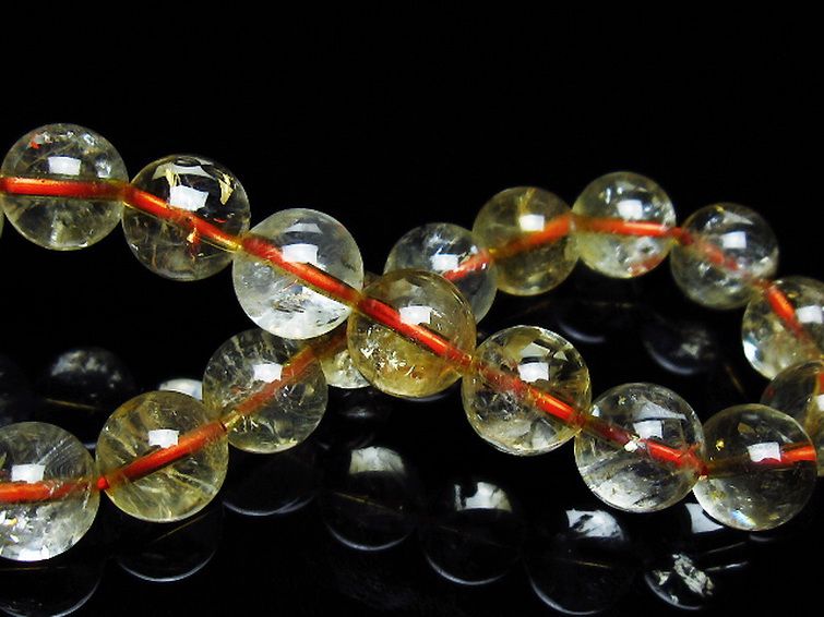 虹入り シトリン ブレスレット 10mm [T366-13198] 2枚目