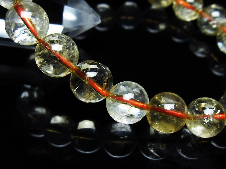 虹入り シトリン ブレスレット 10mm [T366-13198] 3枚目