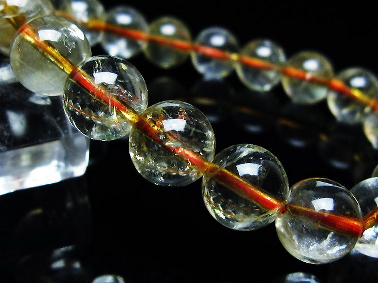 虹入り シトリン ブレスレット 10mm [t366-13288]