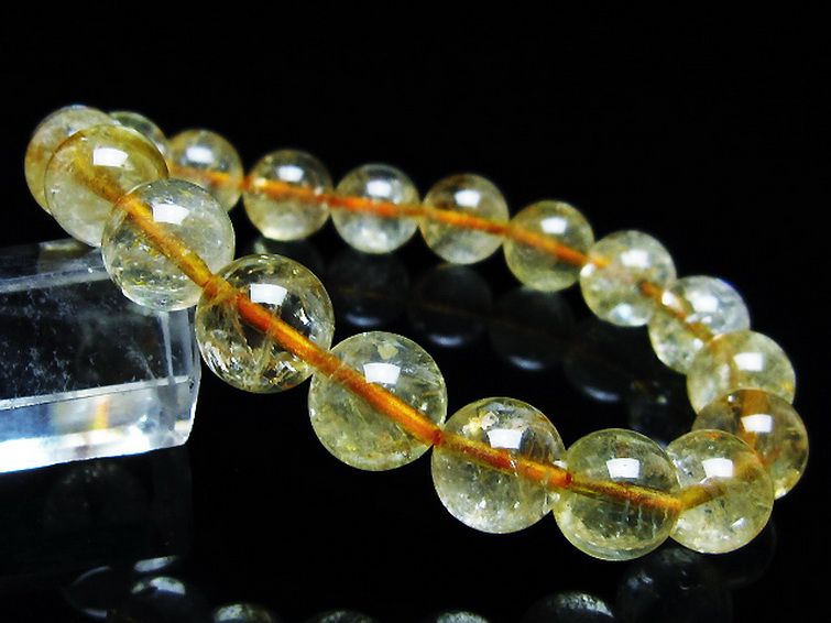 虹入り シトリン ブレスレット 11mm [t366-13302] 1枚目