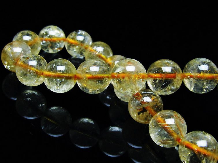 虹入り シトリン ブレスレット 11mm [t366-13302] 2枚目