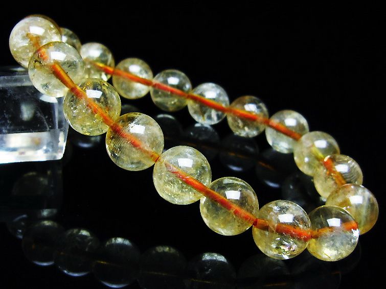 虹入り シトリン ブレスレット 10mm [T366-13305] 1枚目