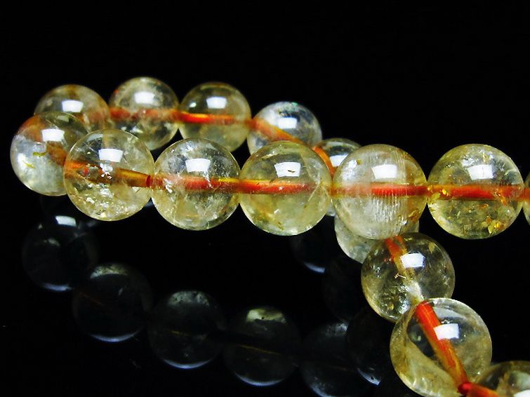 虹入り シトリン ブレスレット 10mm [T366-13305] 2枚目