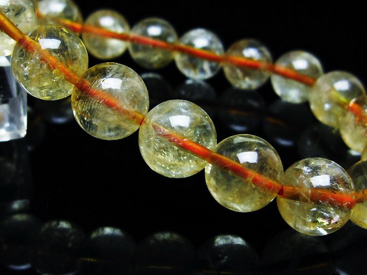 虹入り シトリン ブレスレット 10mm [T366-13305] 3枚目