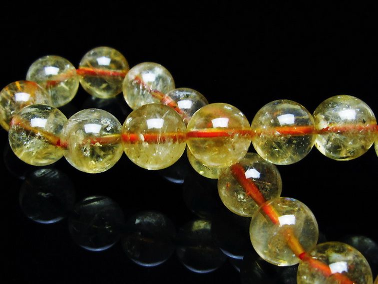 虹入り シトリン ブレスレット 10mm [t366-13310]