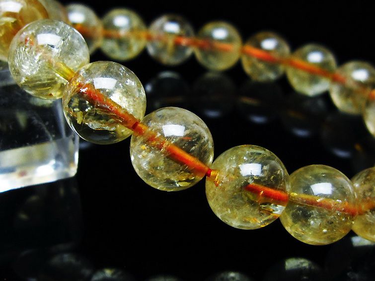 虹入り シトリン ブレスレット 10mm [t366-13310]