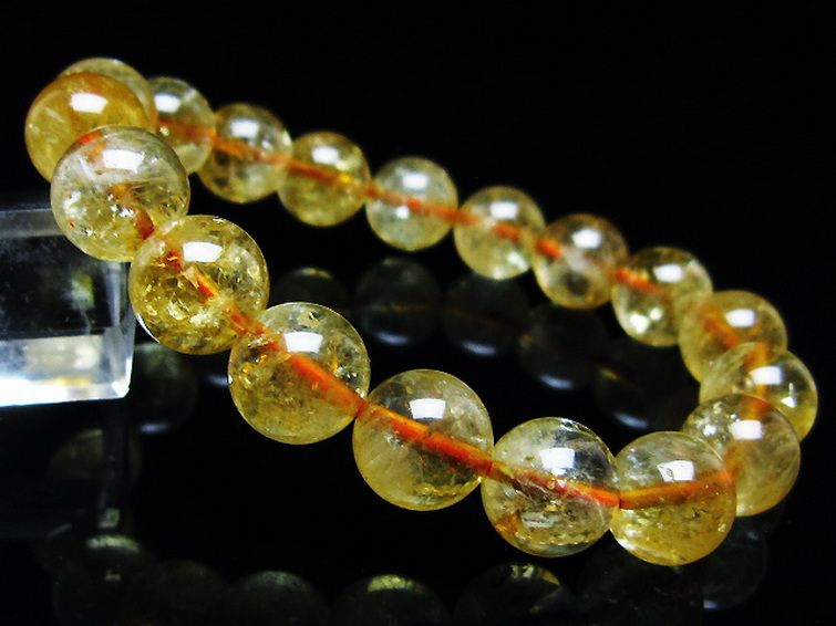 虹入り シトリン ブレスレット 11mm [t366-13319] 1枚目
