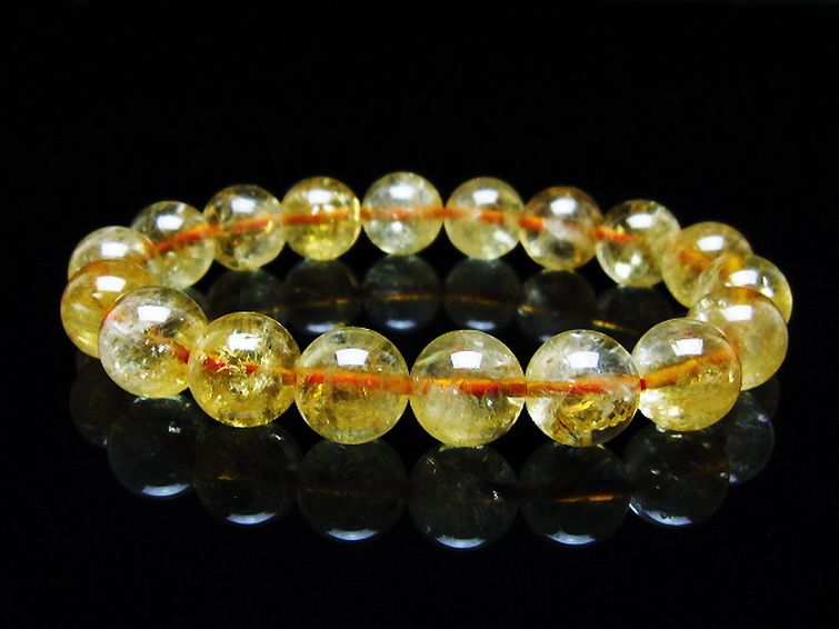 虹入り シトリン ブレスレット 11mm [t366-13319] 2枚目