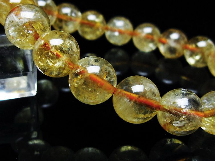 虹入り シトリン ブレスレット 11mm [t366-13319] 3枚目