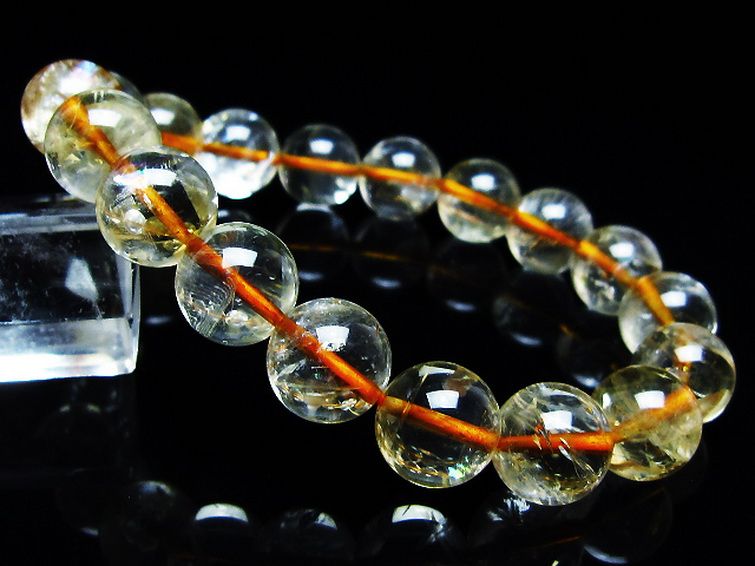 虹入り シトリン ブレスレット 11mm [T366-13323] 1枚目