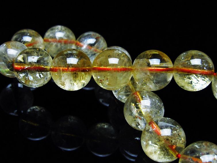 虹入り シトリン ブレスレット 12mm [T366-13334] 2枚目