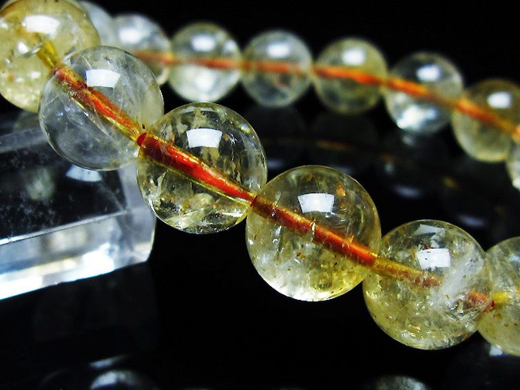 虹入り シトリン ブレスレット 12mm [T366-13334] 3枚目