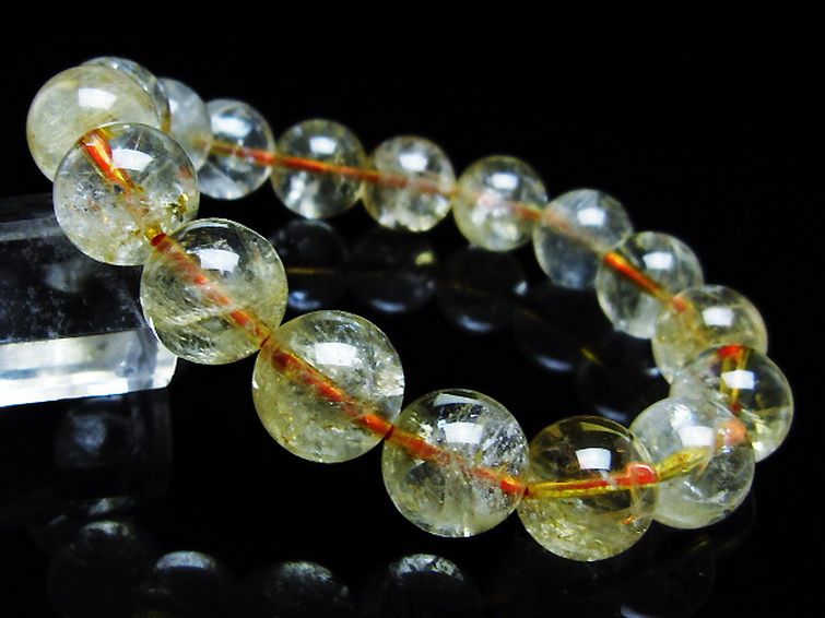虹入り シトリン ブレスレット 12mm [T366-13339] 1枚目