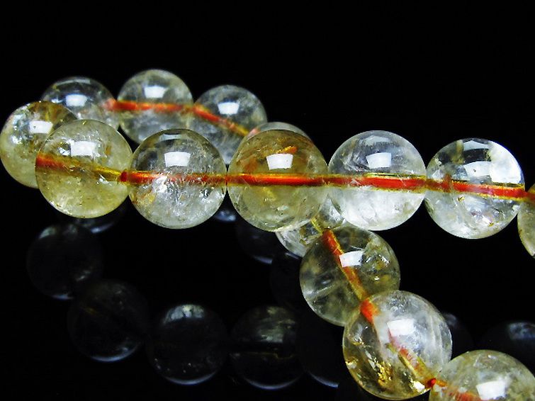 虹入り シトリン ブレスレット 12mm [T366-13339] 2枚目