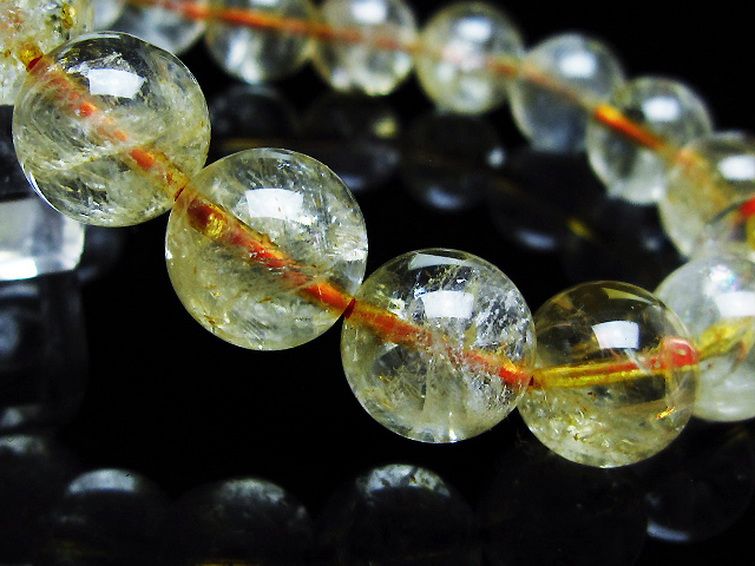 虹入り シトリン ブレスレット 12mm [T366-13339] 3枚目