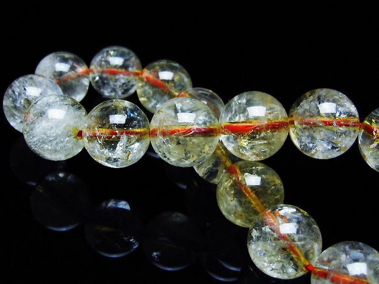 虹入り シトリン ブレスレット 12mm [T366-13342] 2枚目