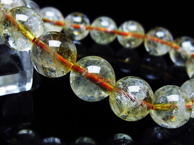 虹入り シトリン ブレスレット 12mm [T366-13342] 3枚目