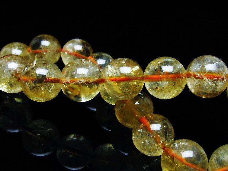 虹入り シトリン ブレスレット 12mm [T366-13349] 2枚目