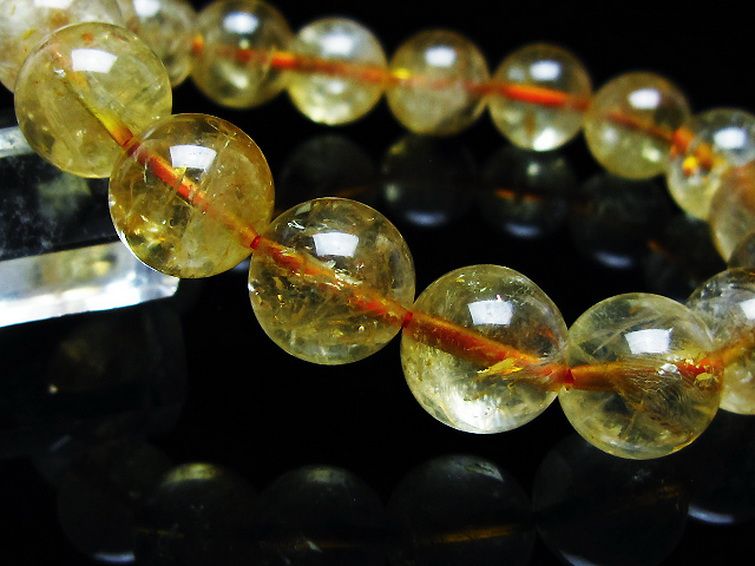 虹入り シトリン ブレスレット 12mm [T366-13349] 3枚目