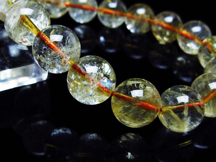 虹入り シトリン ブレスレット 12mm [T366-13351] 3枚目