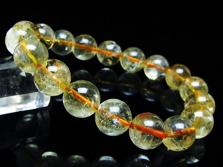 虹入り シトリン ブレスレット 11mm [T366-13358] 1枚目