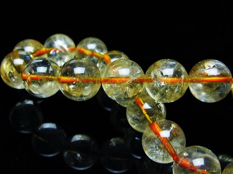 虹入り シトリン ブレスレット 11mm [T366-13358] 2枚目