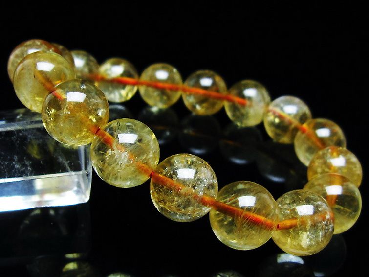 虹入り シトリン ブレスレット 12mm [t366-13360] 1枚目