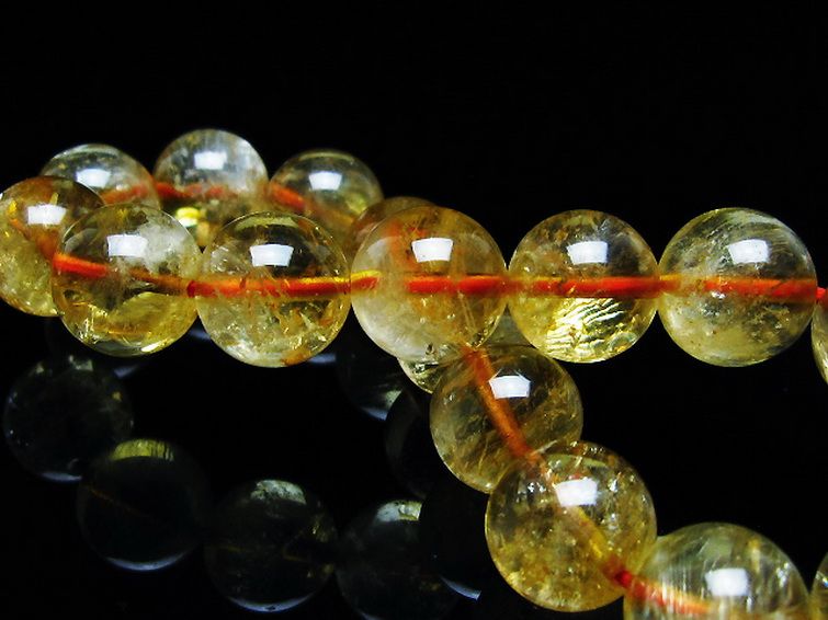 虹入り シトリン ブレスレット 12mm [t366-13360] 2枚目