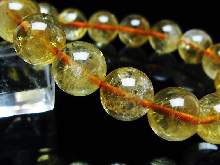 虹入り シトリン ブレスレット 12mm [t366-13360] 3枚目