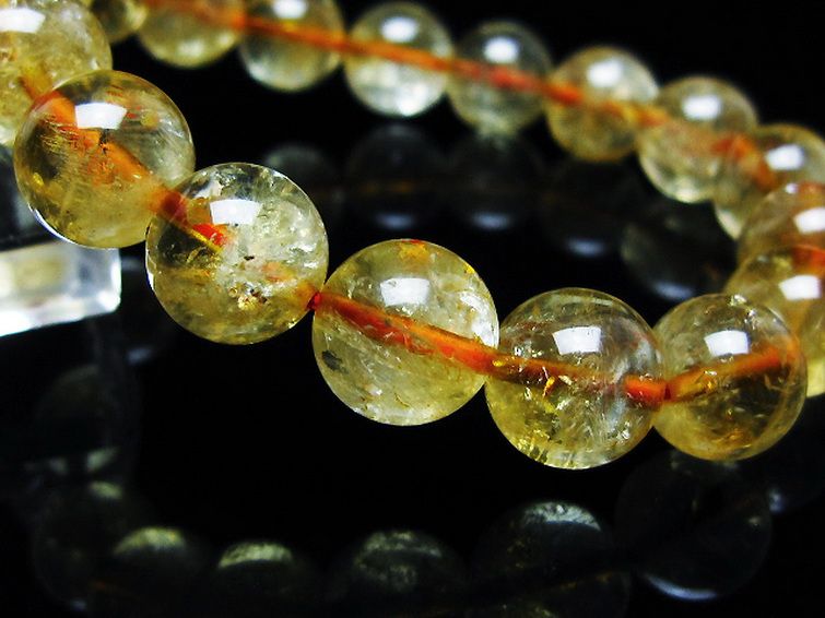 虹入り シトリン ブレスレット 10mm [T366-13368] 3枚目