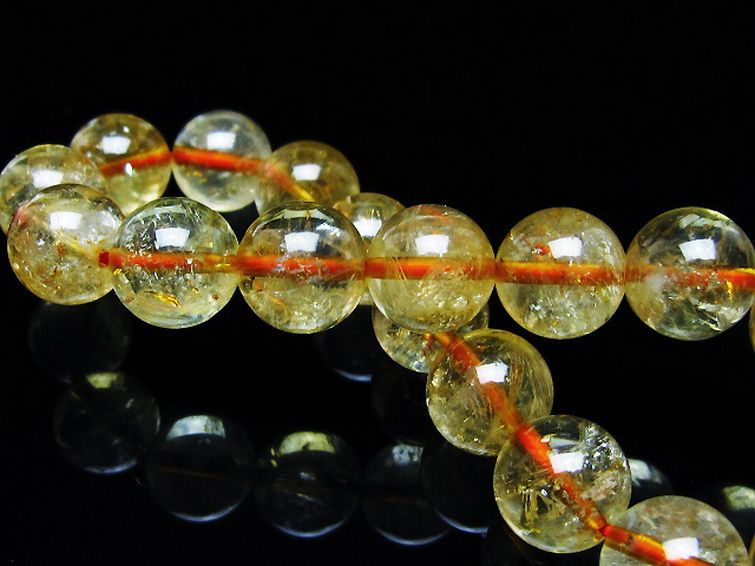 虹入り シトリン ブレスレット 10mm [T366-13372] 2枚目