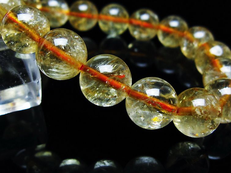 虹入り シトリン ブレスレット 10mm [T366-13372] 3枚目