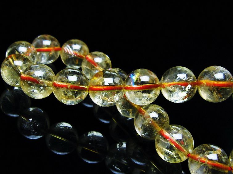 虹入り シトリン ブレスレット 10mm [T366-13379] 2枚目