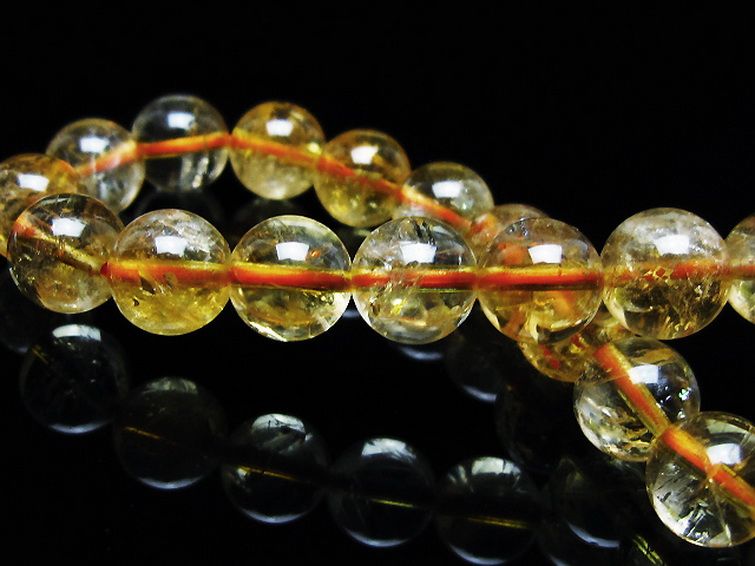 虹入り シトリン ブレスレット 9mm [t366-13395] 2枚目