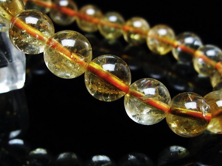 虹入り シトリン ブレスレット 9mm [t366-13395] 3枚目
