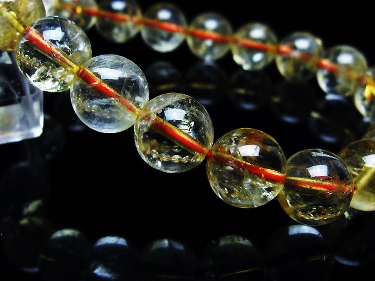 虹入り シトリン ブレスレット 10mm [T366-13399] 3枚目