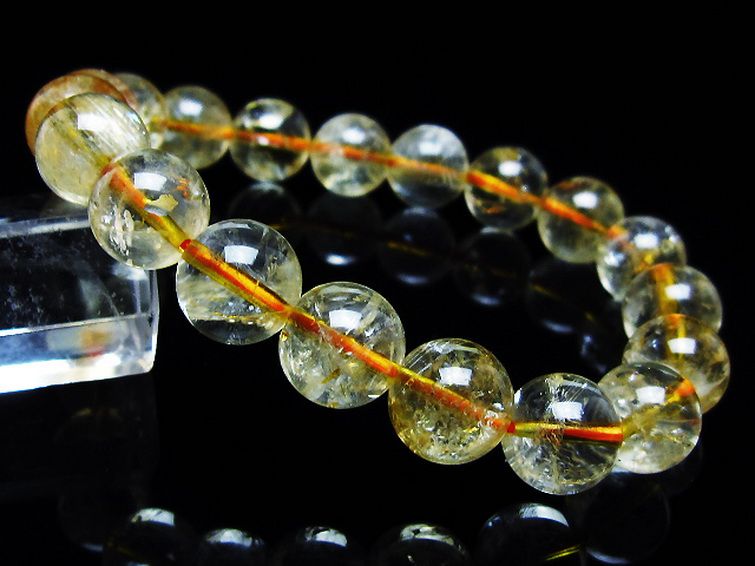 虹入り シトリン ブレスレット 11mm [t366-13402] 1枚目