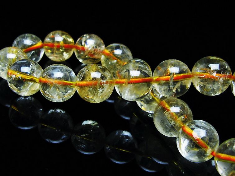 虹入り シトリン ブレスレット 11mm [t366-13402] 2枚目