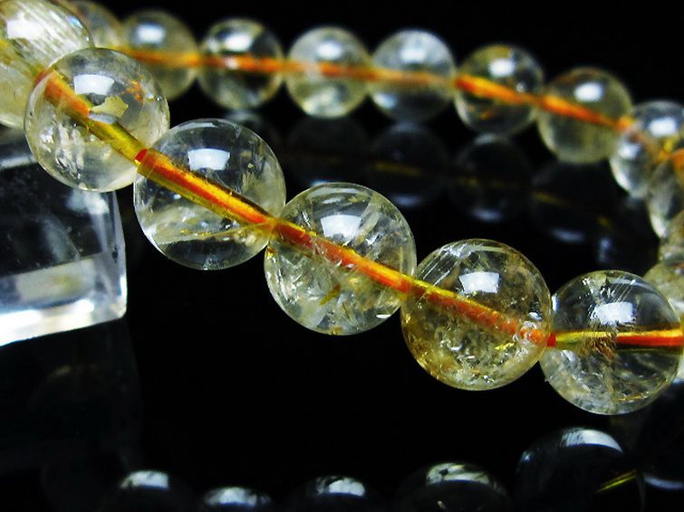 虹入り シトリン ブレスレット 11mm [t366-13402] 3枚目