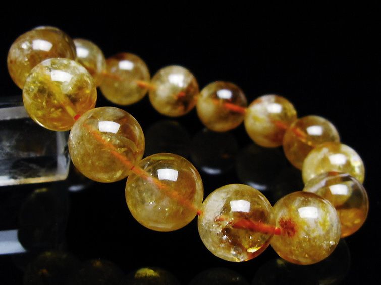 虹入り シトリン ブレスレット 14mm [t366-13432] 1枚目