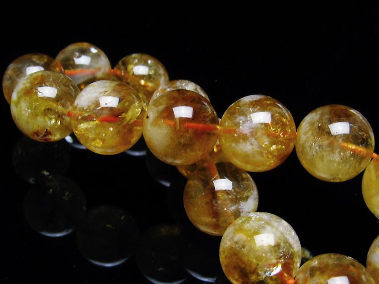 虹入り シトリン ブレスレット 14mm [t366-13432] 2枚目